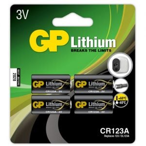 GP foto batteri, Lithium, CR 123A, 4-pak Batterier Lithium