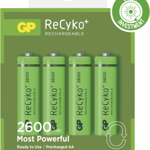 Genopladelige AA ReCyko batterier | 2600mAh AA AAA C D 9V