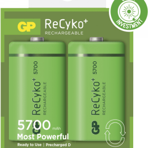 Genopladelige D Recyko batterier / LR20 5700mAh AA AAA C D 9V