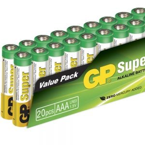 20 stk. GP AAA Super Alkaline batterier / LR03 PÅ LAGER IGEN UGE 45 AAA batterier