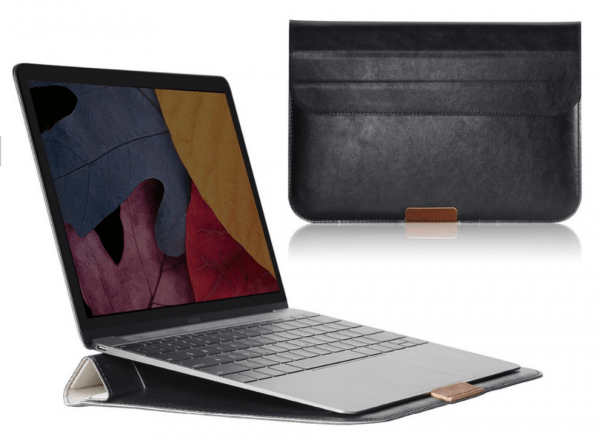 Siena læder sleeve til Macbook 12″-Sort Computer Sleeves