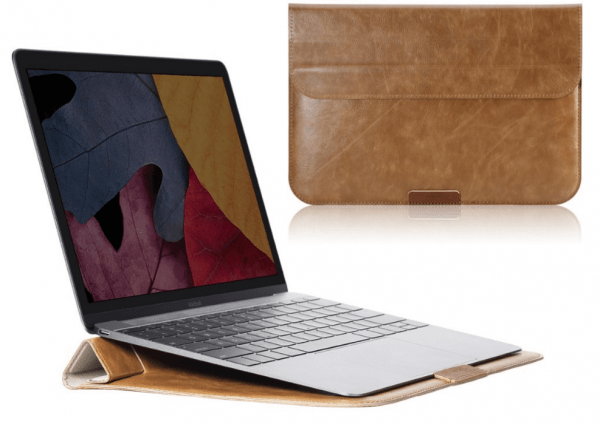 Siena læder sleeve til Macbook 12″-Lysebrun Computer Sleeves