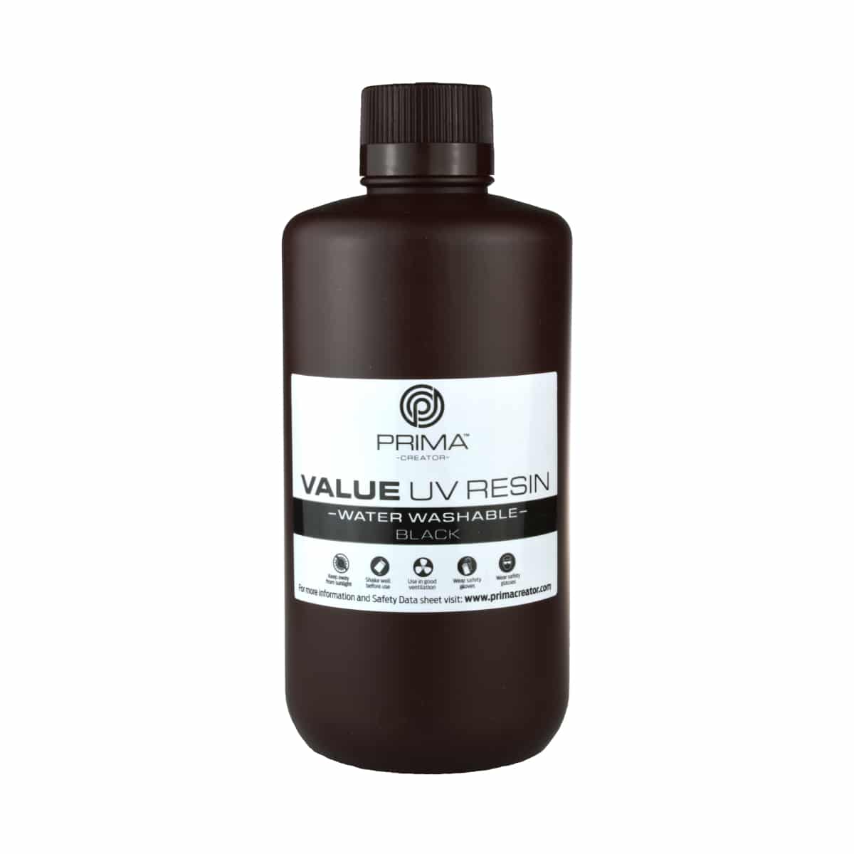 PrimaCreator Value Water Washable UV Resin – 1000 ml – Black Resin