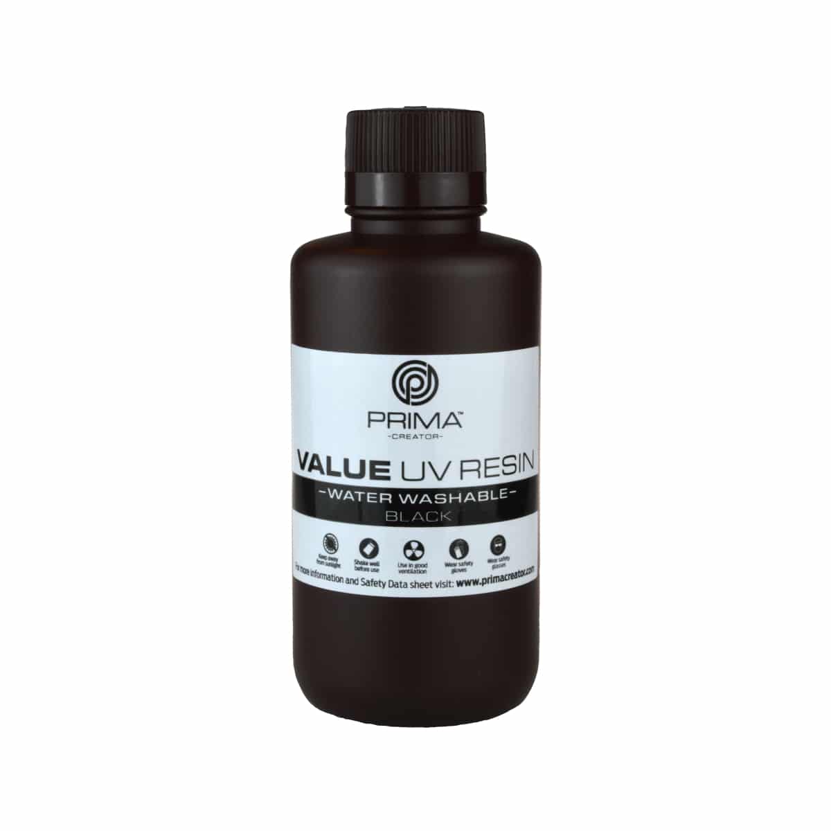 PrimaCreator Value Water Washable UV Resin – 500 ml – Black Resin