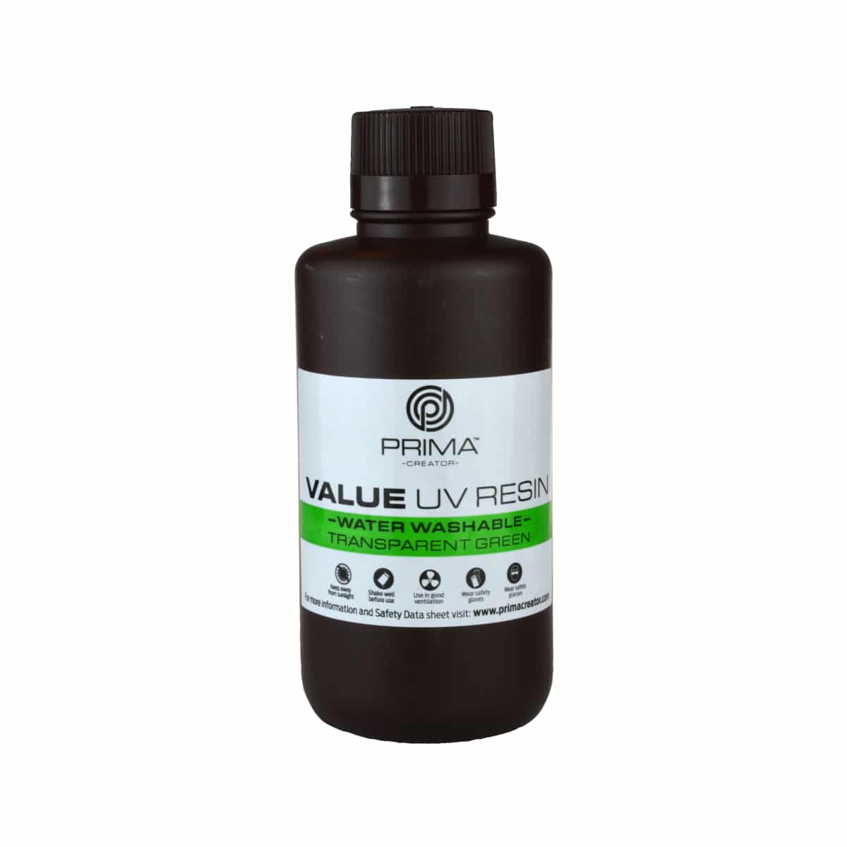 PrimaCreator Value Water Washable UV Resin – 500 ml – Transparent Green Resin