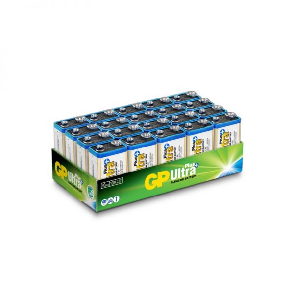 GP Ultra Plus Alkaline 9V batteri, 1604AUP/6LF22, 20 stk. 9V batterier