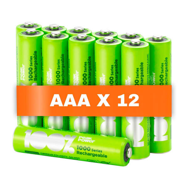 AAA genopladelige batterier / 12 stk / 800mAh AA AAA C D 9V